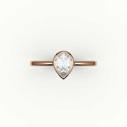Engaste de anillo con bisel de corte de pera clásico