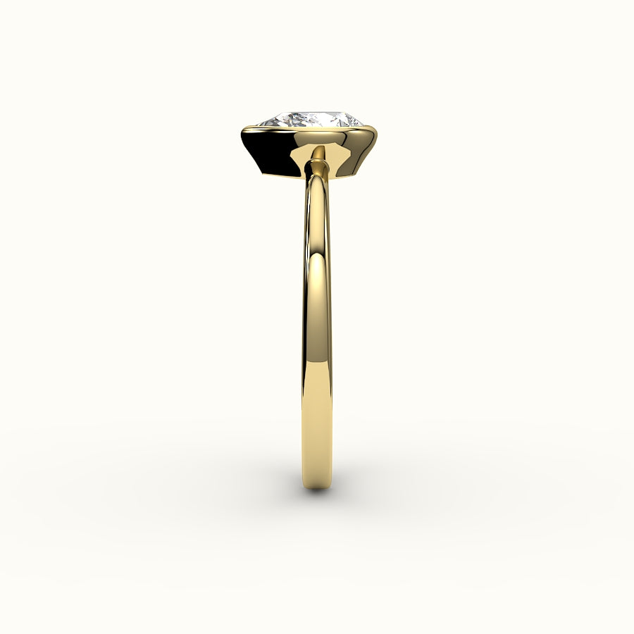 Engaste de anillo con bisel de corte de pera clásico