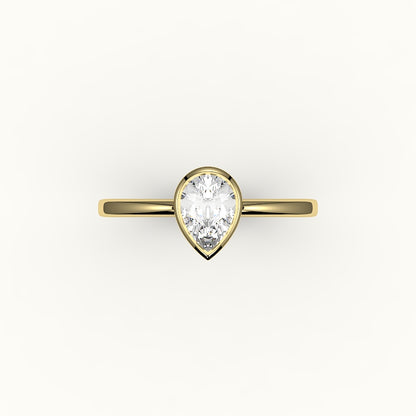 Engaste de anillo con bisel de corte de pera clásico