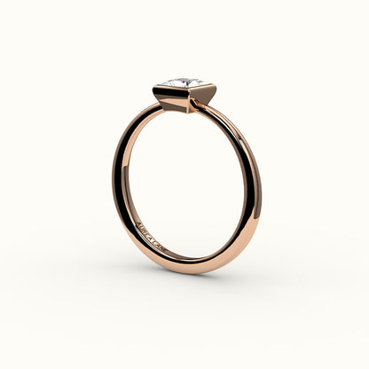 Engaste de anillo con bisel de corte princesa