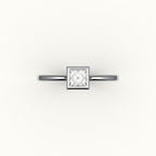 Princess Cut Bezel Ring Setting