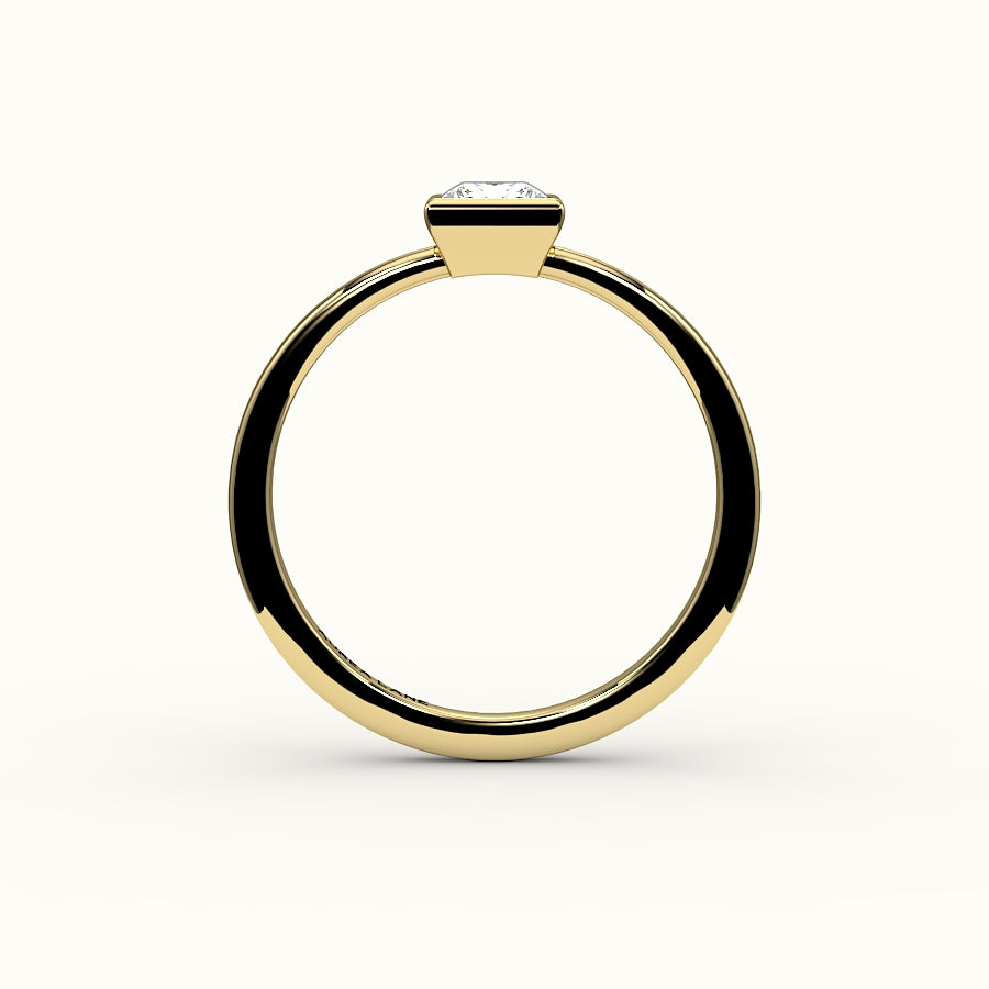 Engaste de anillo con bisel de corte princesa