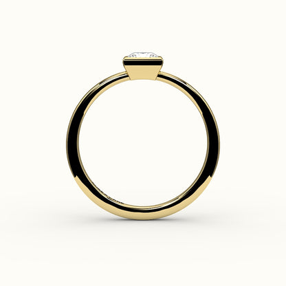 Engaste de anillo con bisel de corte princesa