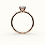 Princess Cut Solitaire Ring Setting with Support Rail