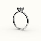 Princess Cut Solitaire Ring Setting with Support Rail
