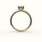 Princess Cut Solitaire Ring Setting with Support Rail