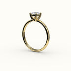 Princess Cut Solitaire Ring Setting with Support Rail