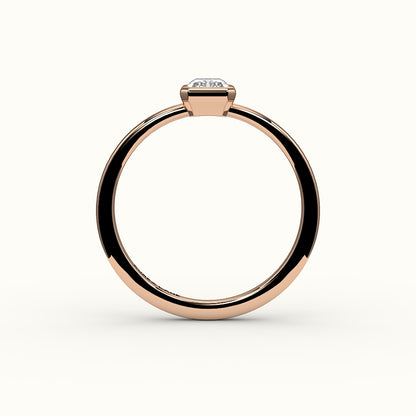 Engaste de anillo con bisel de corte radiante clásico