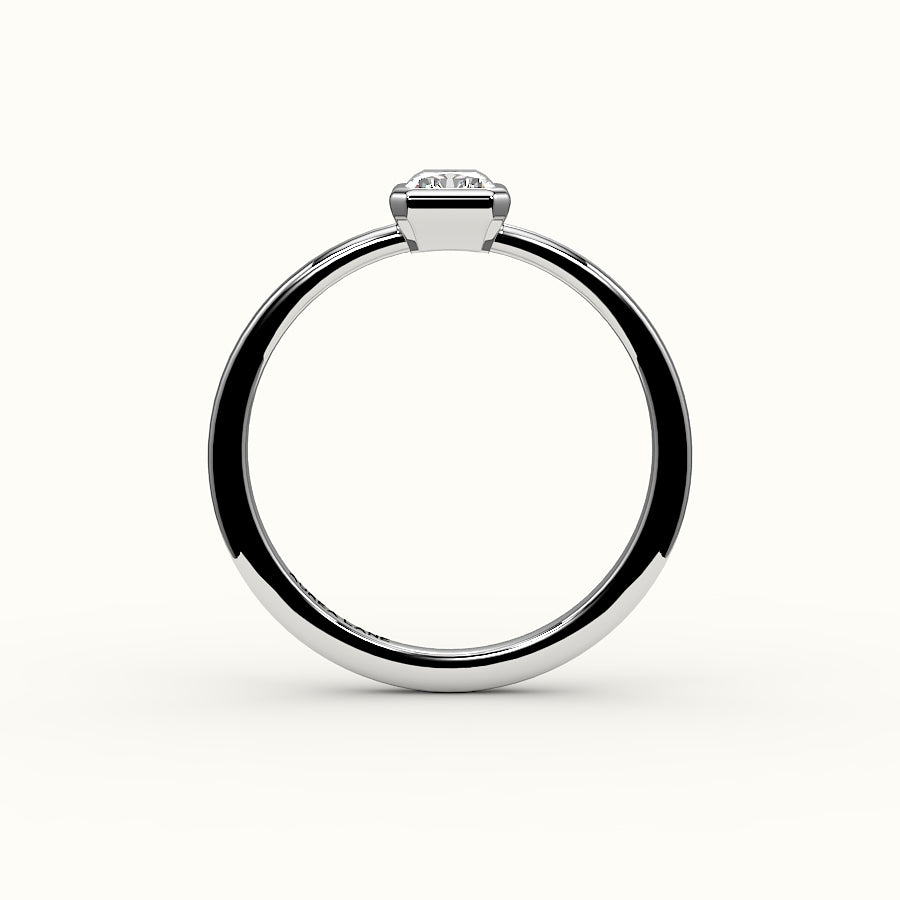 Engaste de anillo con bisel de corte radiante clásico