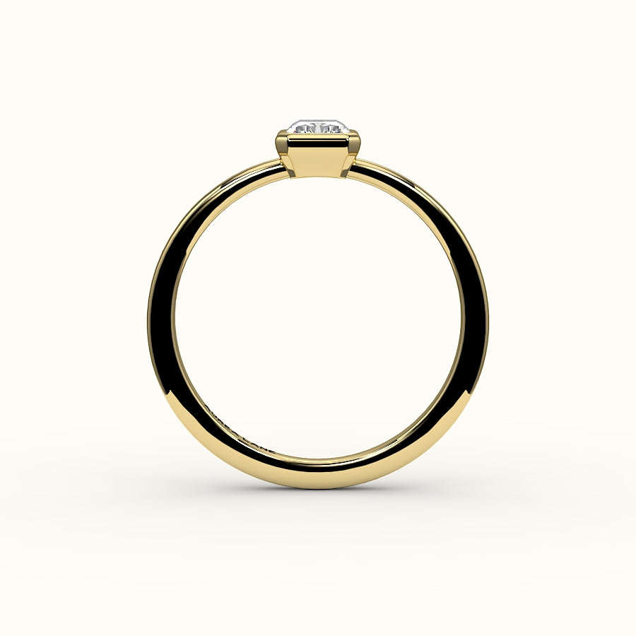 Engaste de anillo con bisel de corte radiante clásico