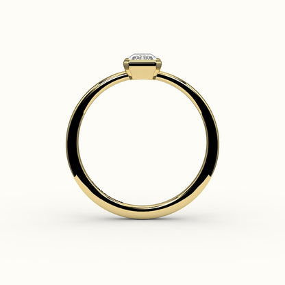 Engaste de anillo con bisel de corte radiante clásico