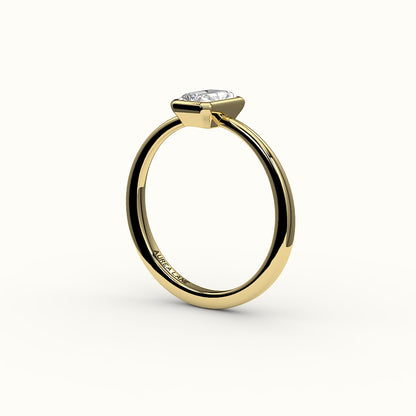 Engaste de anillo con bisel de corte radiante clásico