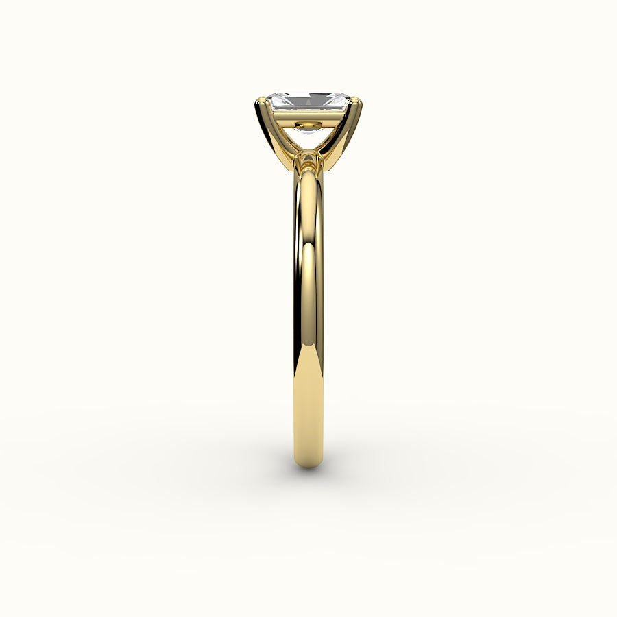 Engaste de anillo solitario clásico de corte radiante