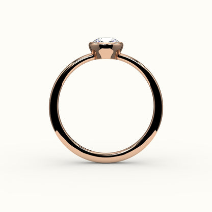Engaste de anillo con bisel de corte redondo clásico