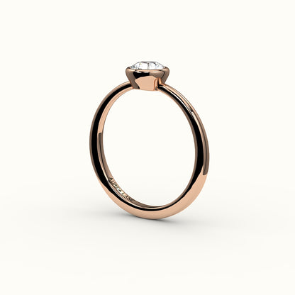 Engaste de anillo con bisel de corte redondo clásico