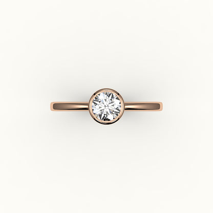 Engaste de anillo con bisel de corte redondo clásico