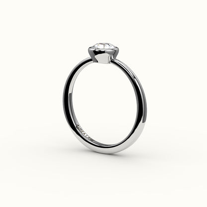 Engaste de anillo con bisel de corte redondo clásico