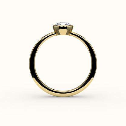 Engaste de anillo con bisel de corte redondo clásico