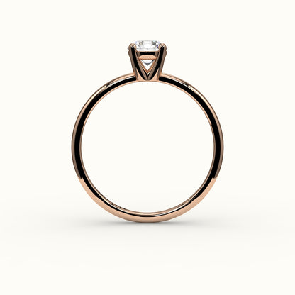 Engaste de anillo solitario de corte redondo clásico