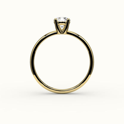 Engaste de anillo solitario de corte redondo clásico