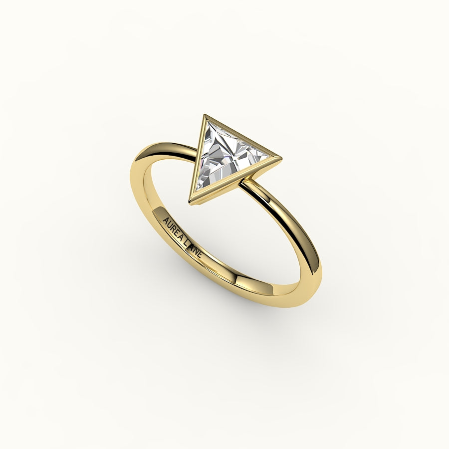 Engaste de anillo con bisel de corte triangular