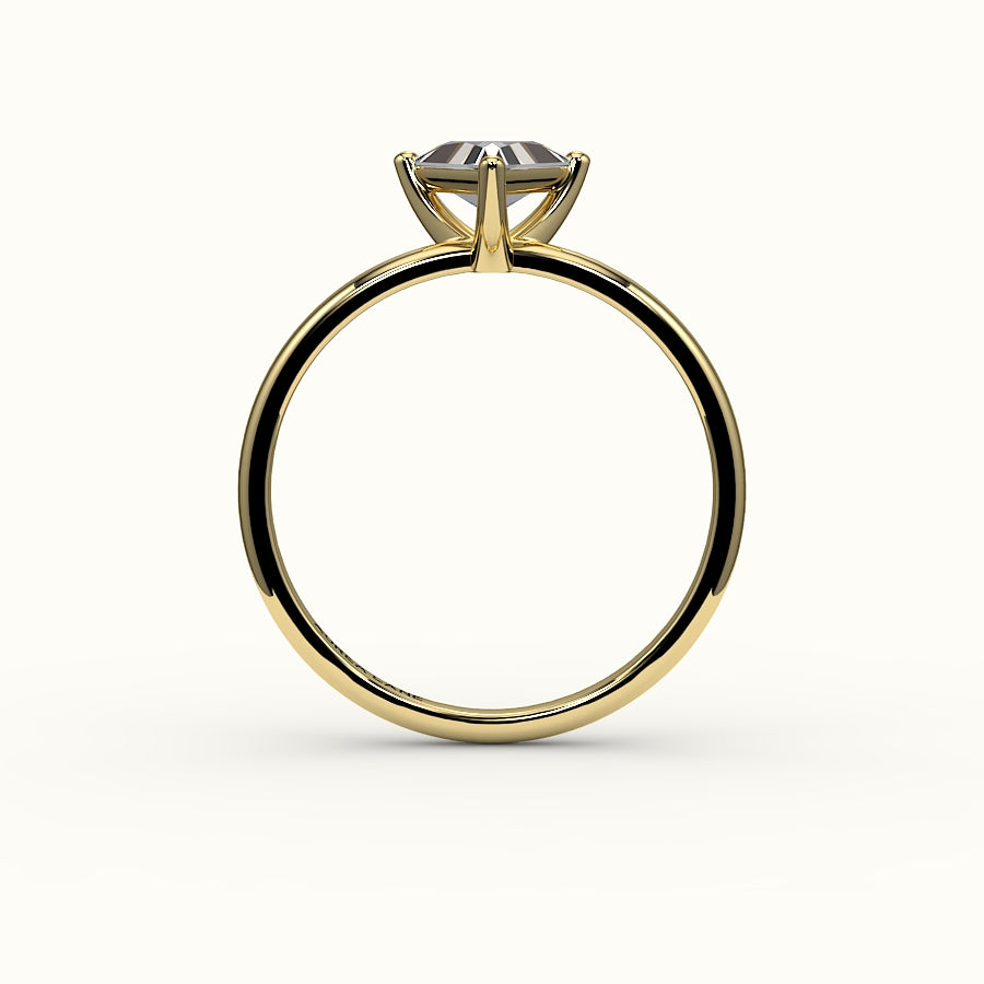 Engaste de anillo solitario de corte triangular