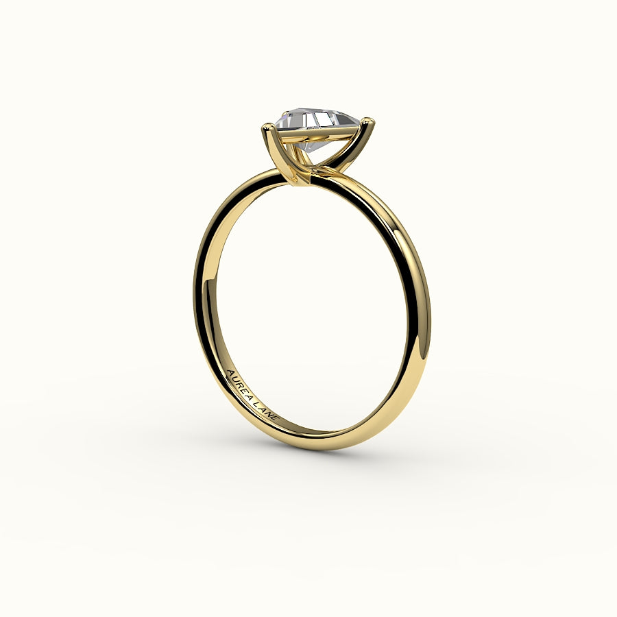 Engaste de anillo solitario de corte triangular