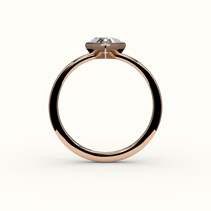 Engaste de anillo con bisel de corte trillón