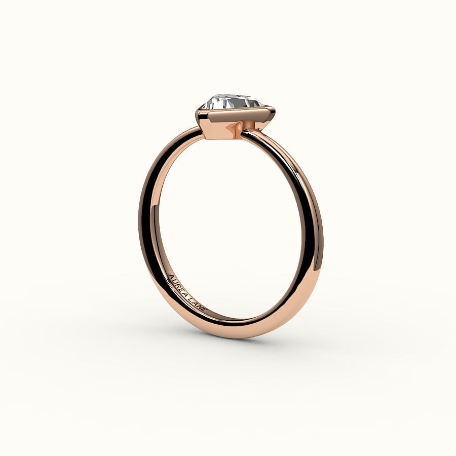 Engaste de anillo con bisel de corte trillón
