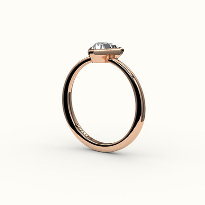 Engaste de anillo con bisel de corte trillón