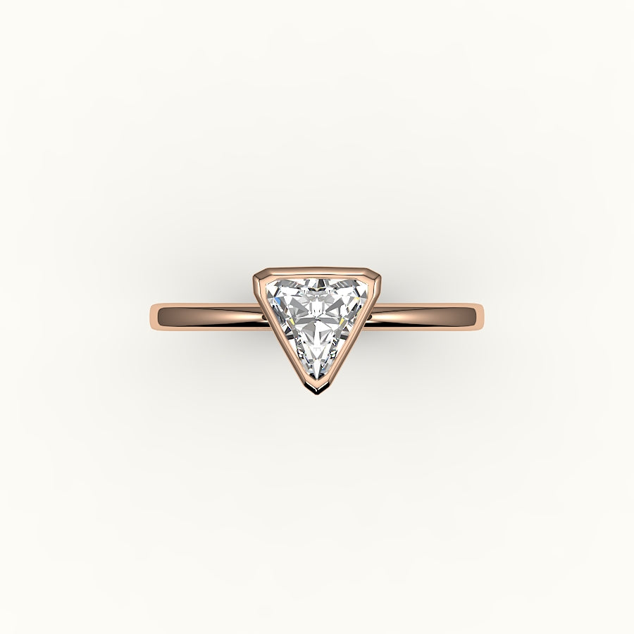 Engaste de anillo con bisel de corte trillón