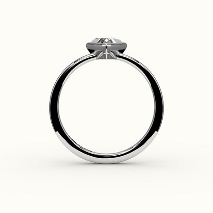 Engaste de anillo con bisel de corte trillón