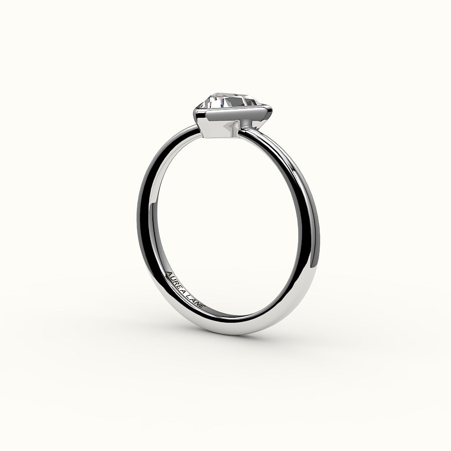 Engaste de anillo con bisel de corte trillón
