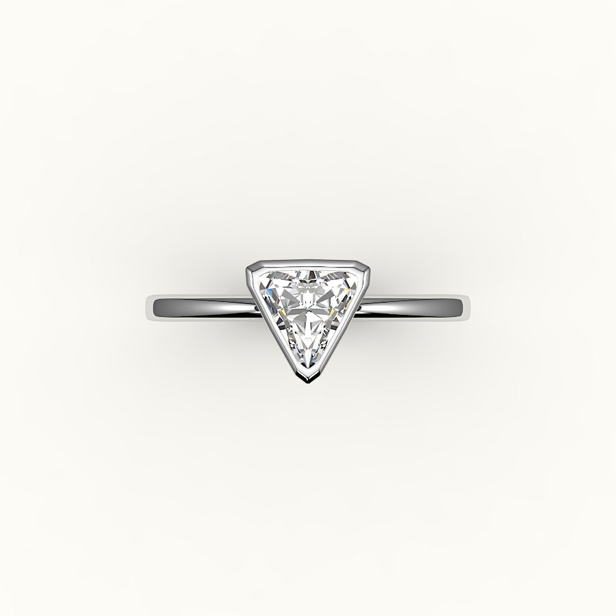 Engaste de anillo con bisel de corte trillón