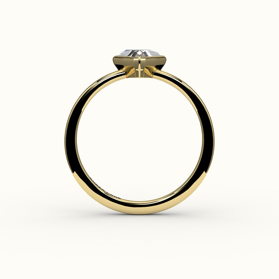 Engaste de anillo con bisel de corte trillón