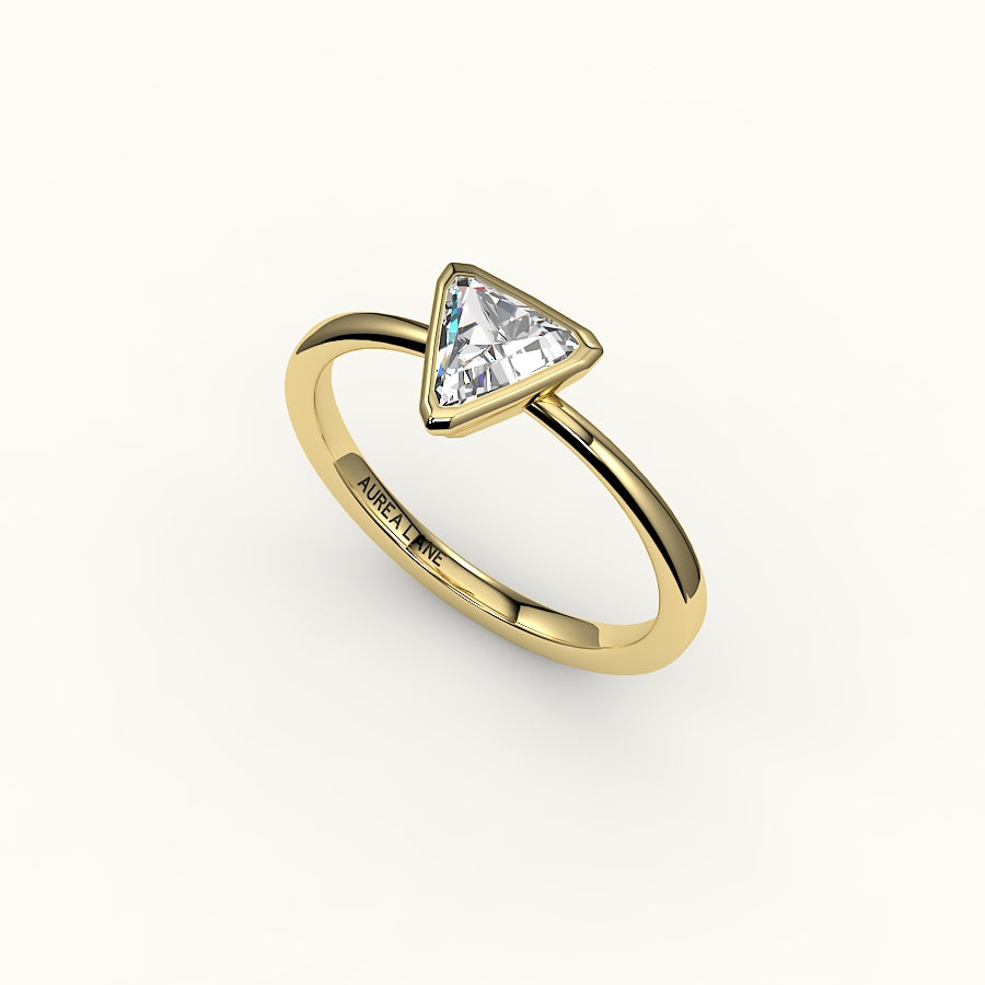 Engaste de anillo con bisel de corte trillón