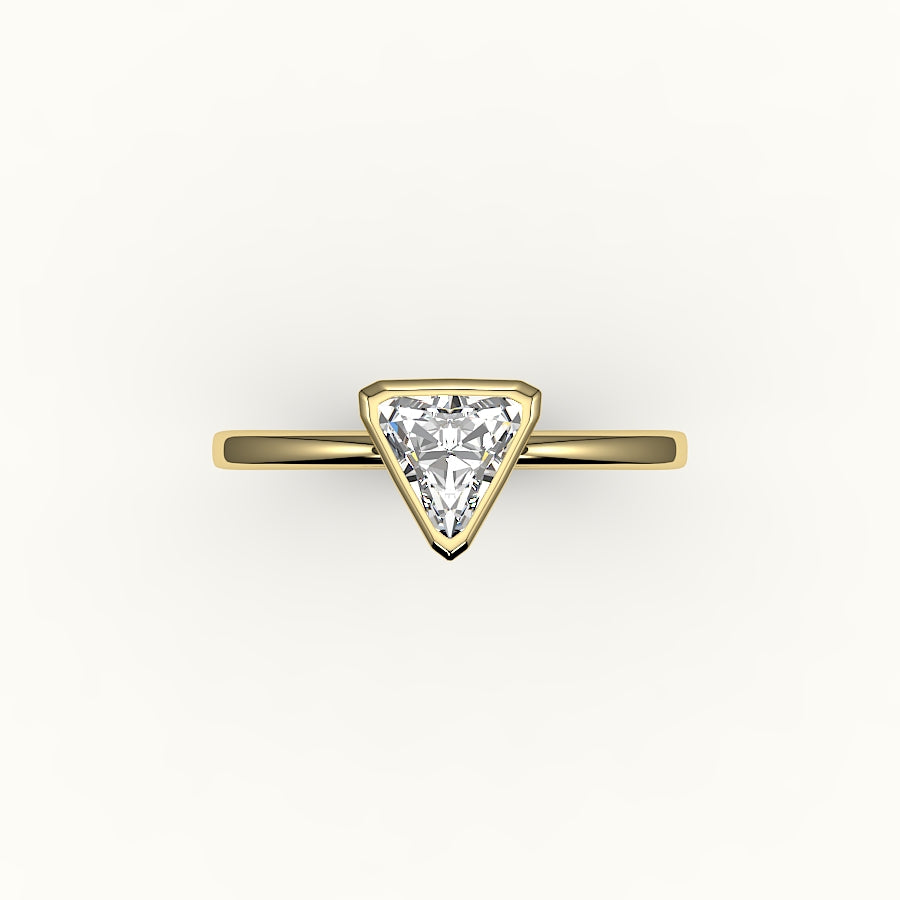 Engaste de anillo con bisel de corte trillón