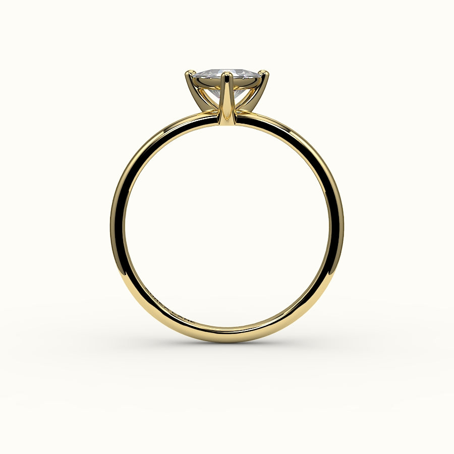 Engaste de anillo solitario de corte trillón