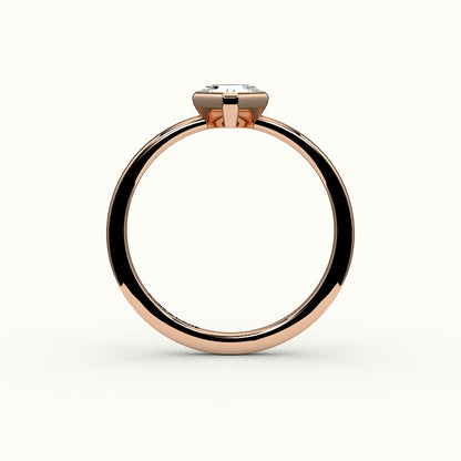 Juego de brújula con bisel de corte Asscher y engaste de anillo