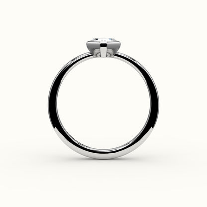 Juego de brújula con bisel de corte Asscher y engaste de anillo