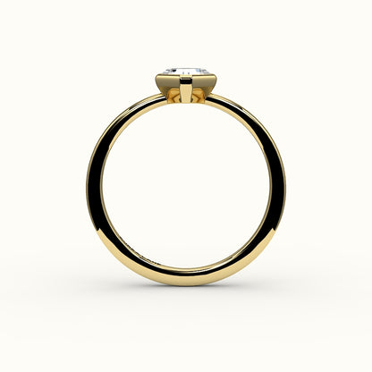 Juego de brújula con bisel de corte Asscher y engaste de anillo