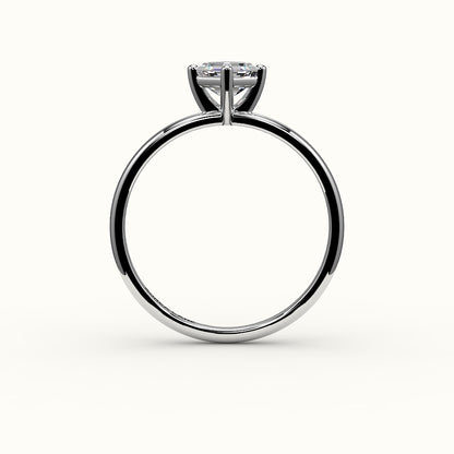 Anillo solitario con corte Asscher y brújula