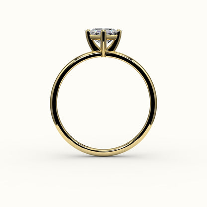 Anillo solitario con corte Asscher y brújula