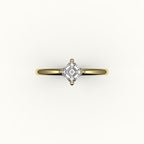 Compass Set Asscher Cut Solitaire Ring Setting