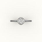 Compass Set Cushion Cut Bezel Ring Setting