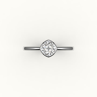 Ajuste de brújula con bisel de corte cojín y anillo