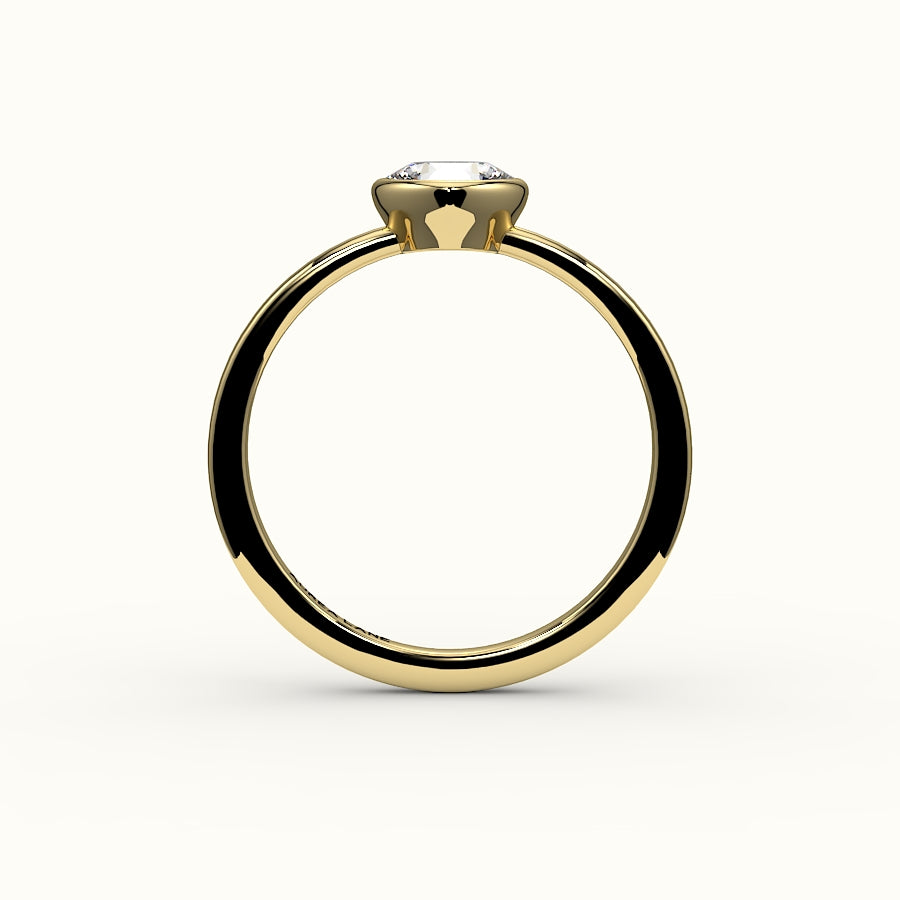 Ajuste de brújula con bisel de corte cojín y anillo