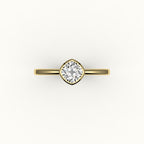 Compass Set Cushion Cut Bezel Ring Setting