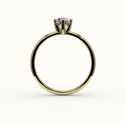 Anillo solitario con corte octogonal y brújula