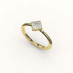 Compass Set Princess Cut Bezel Ring Setting